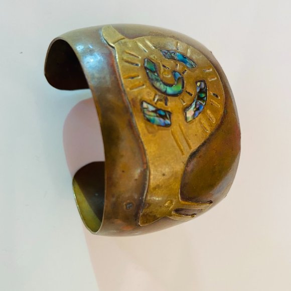 Luciano Mechoen Jewelry - Vintage Luciano Mechoen Mexican Cuff Bras Bracelet